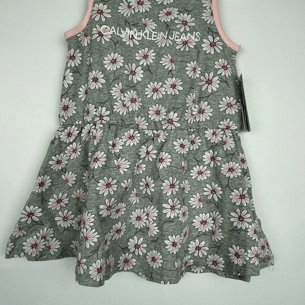 Calvin Klein Jeans Gray and Pink Floral Kids Dress 5